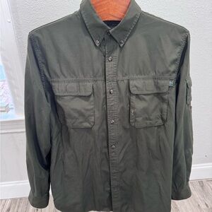 Field & Stream Olive Green Button-Down Utility Shirt
